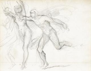 George Richmond, R.A. - A Study Of Three Dancing Figures For \'Comus - The Measure\'