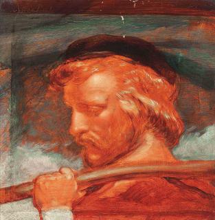 George Richmond, R.A. - Head study for The Funeral of the Blessed Virgin, Birmingham City Art Gallery