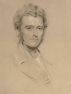 George Richmond, R.A. - Portrait of a gentleman, bust-length, in formal dress
