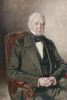 George Richmond, R.A. - Portrait of a gentleman, half-length, in evening dress