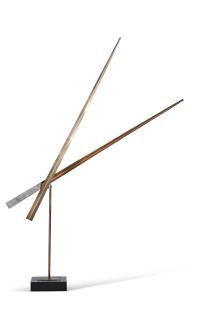 George Rickey - Two Lines Leaning Bronze