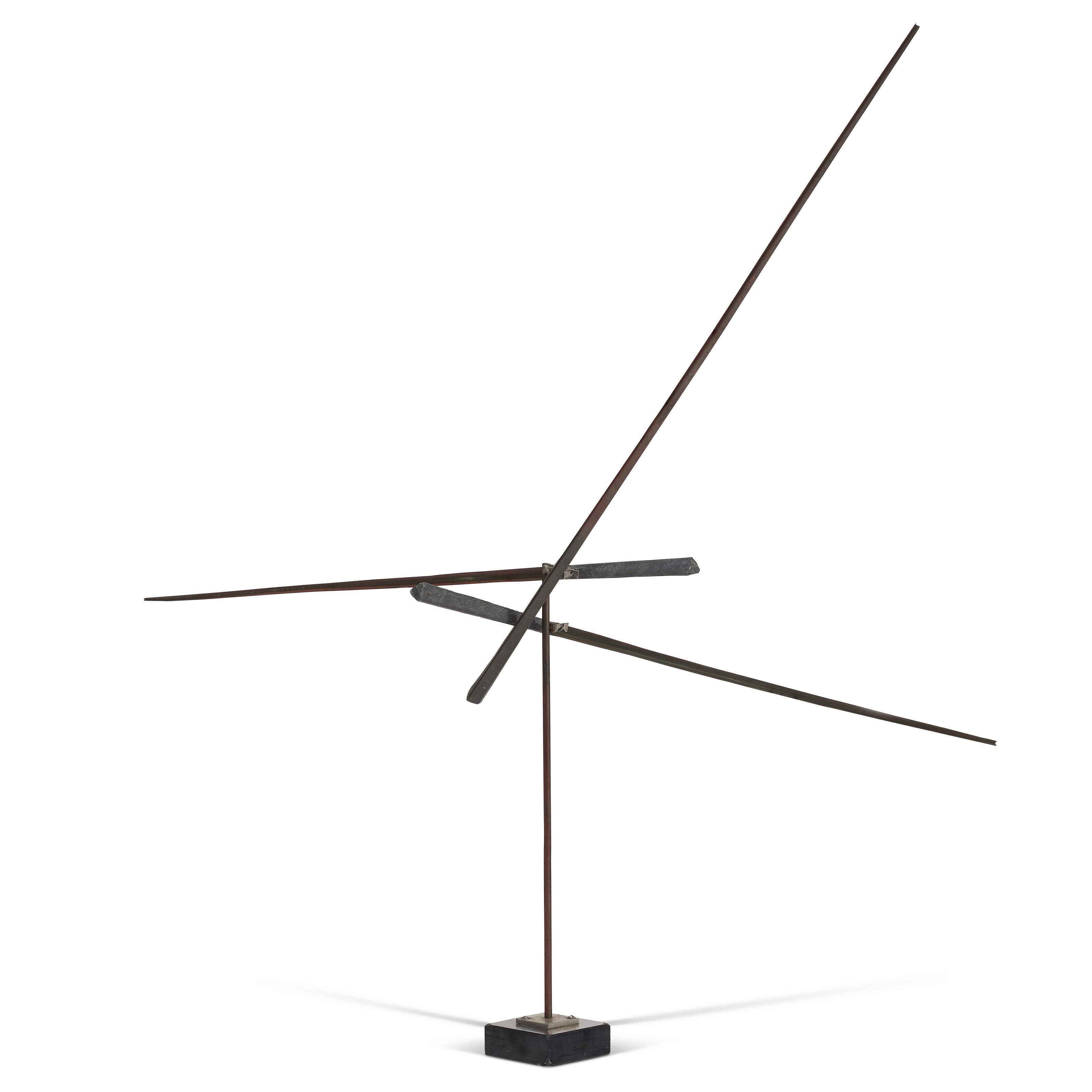 George Rickey - Unstable Axes Bronze