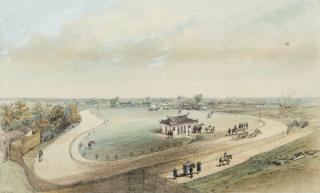 George Robert West - Shanghai Park: the spring race meeting of April 1849 taken from the top of Mr J. Grant’s house