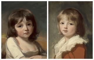 George Romney, R.A. - Portrait Of A Girl, Traditionally Identified As Lady Charlotte Stanley (1776-1805); And Portrait Of Edward (1775-1851), Lord Stanley, Later 13Th Earl Of Derby, Both Bust-Length