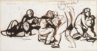 George Romney - Children of Medea playing with tragic masks