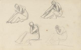 George Romney - Four studies of seated women