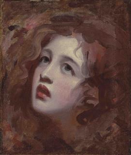 George Romney - Head study of Emma, Lady Hamilton, as Miranda