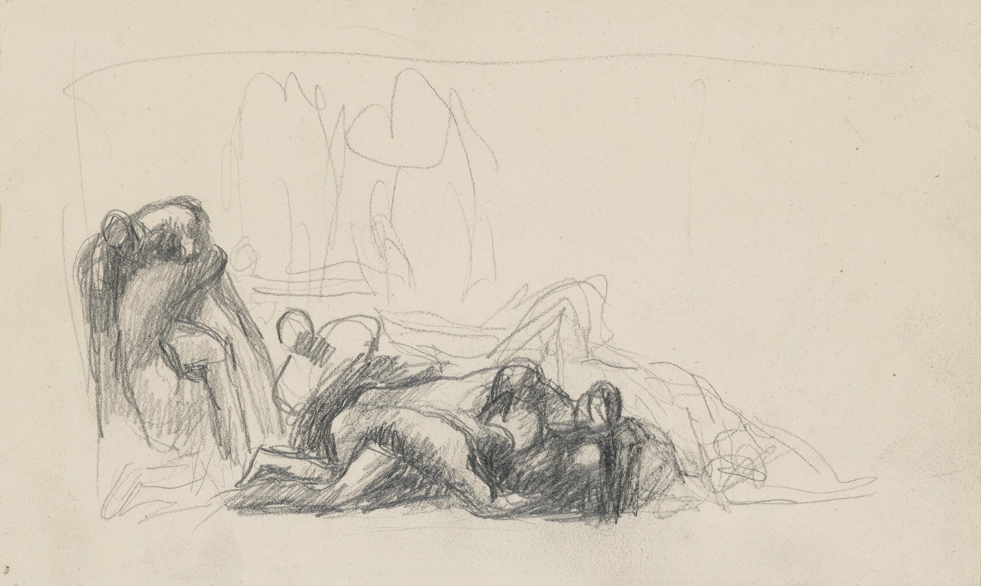 George Romney - John Howard visiting a Lazaretto; and Study of a head of a bearded man, in profile