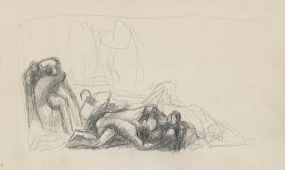 George Romney - John Howard visiting a Lazaretto; and Study of a head of a bearded man, in profile