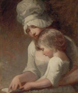 George Romney - Portrait of a lady and child, traditionally identified as Mrs. Cumberland and her son, Charles