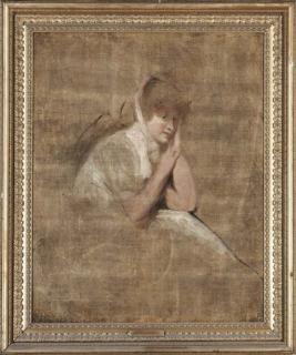 George Romney - Portrait of a lady, possibly Lady Emma Hamilton, a sketch