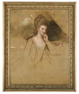 George Romney - Portrait of A Lady, Traditionally Identified As Elizabeth, Countess of Derby, A Sketch