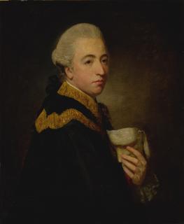 George Romney - Portrait Of A Man Holding A Mask