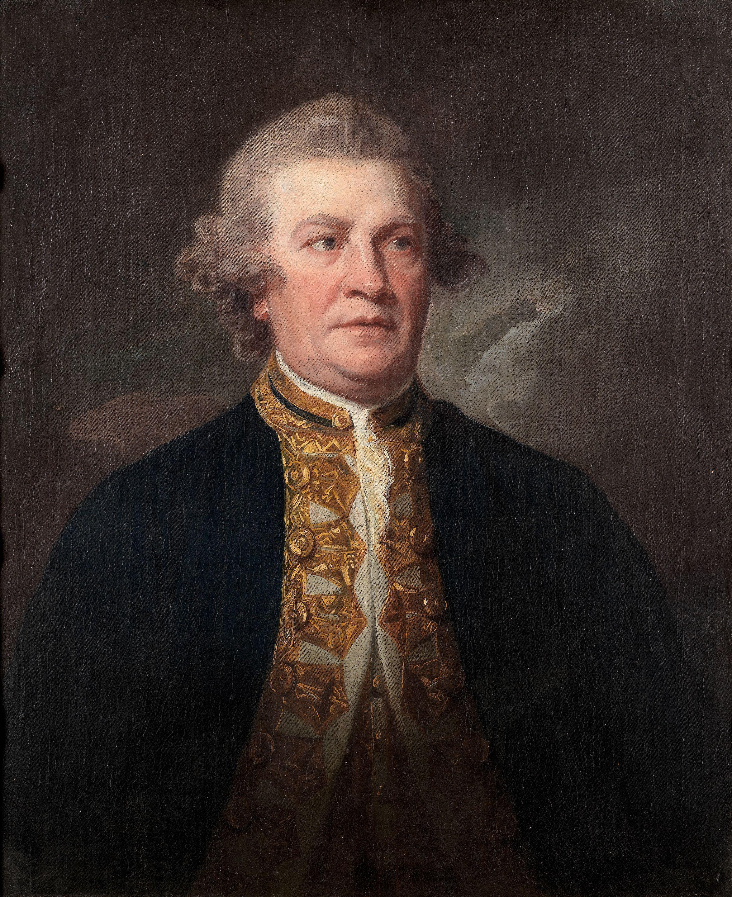 George Romney - Portrait of Augustus, Admiral Keppel, half-length, in naval uniform