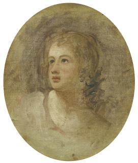 George Romney - Portrait Of Girl