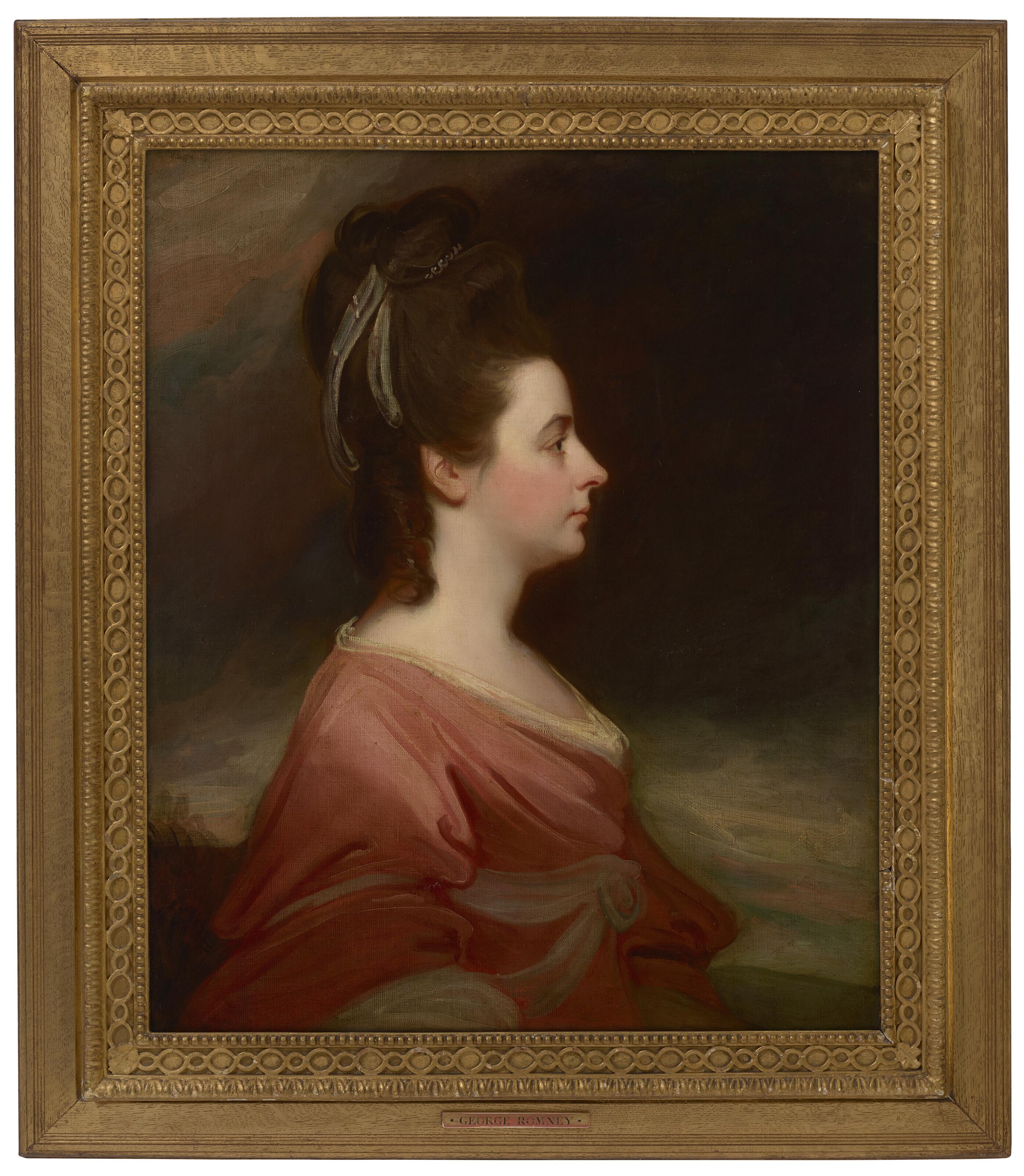 George Romney - Portrait of Harriet Blanchard, half-length, in profile