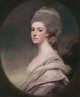 George Romney - Portrait of Mrs Susannah Whatman (1756-1828), née Bosanquet, half-length, in a painted oval