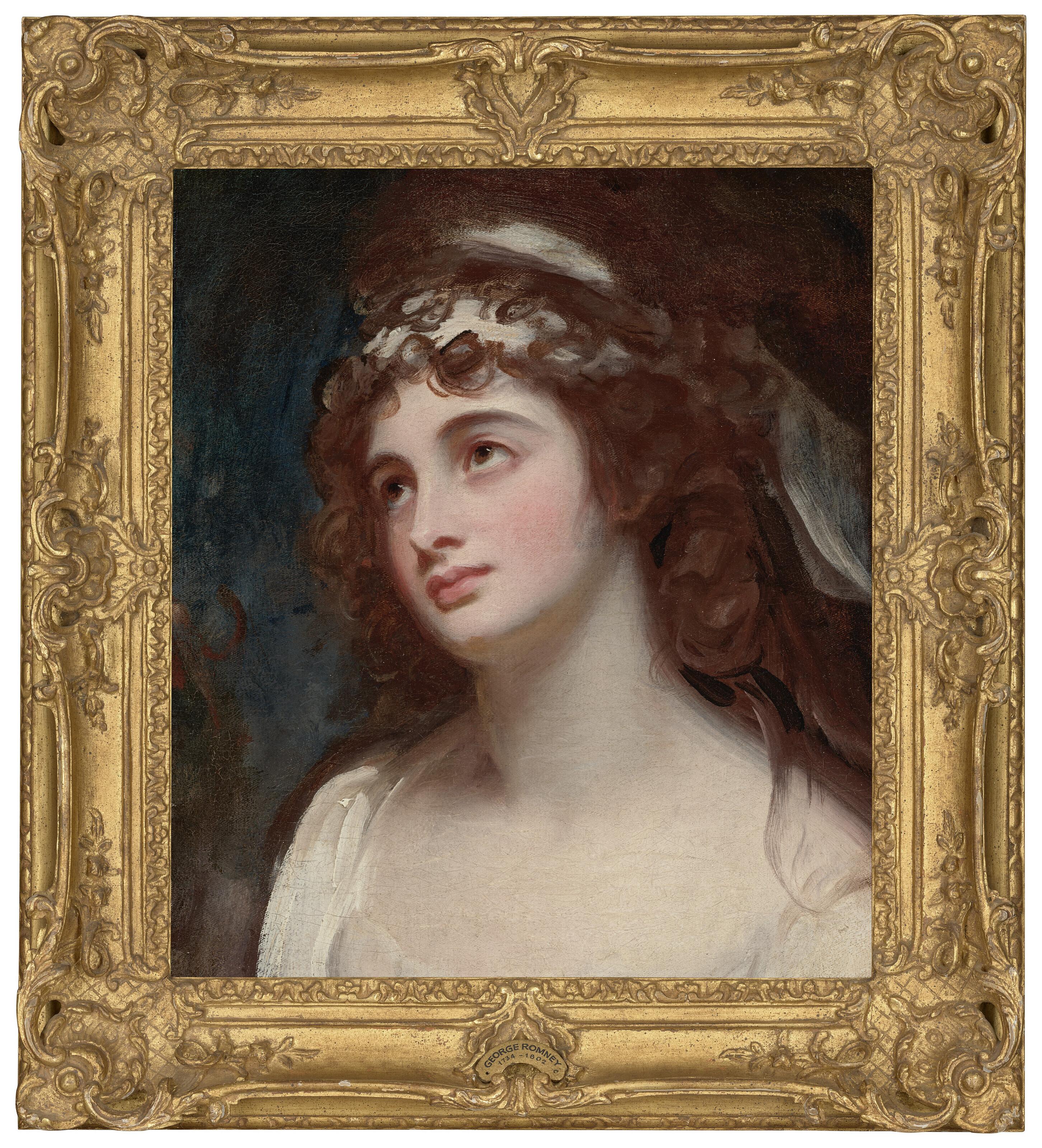 George Romney - Portrait of Pamela, later Lady Edward Fitzgerald (?1773-1831), bust-length