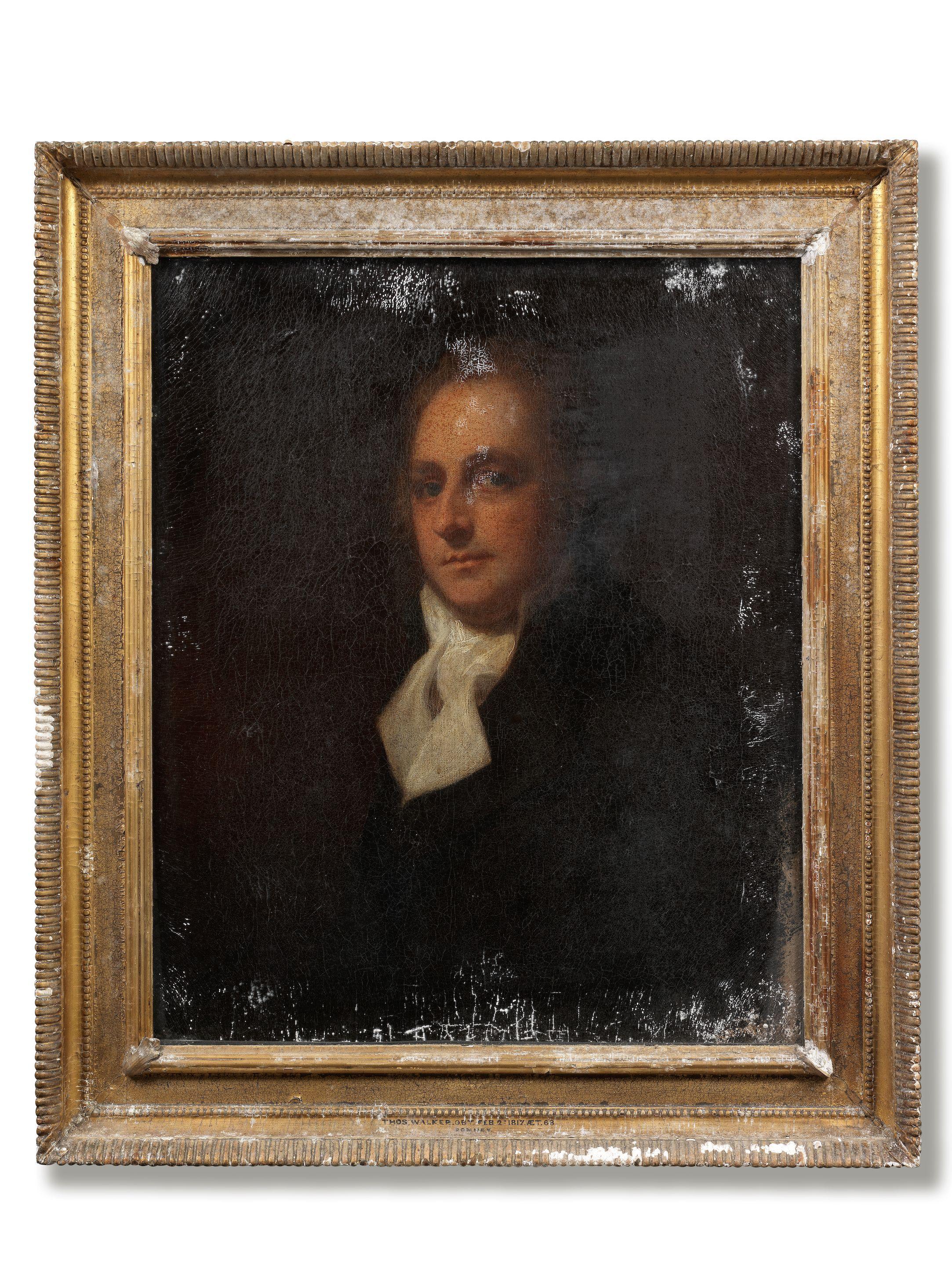 George Romney - Portrait of Thomas Walker (circa 1747-1817), half-length, in black
