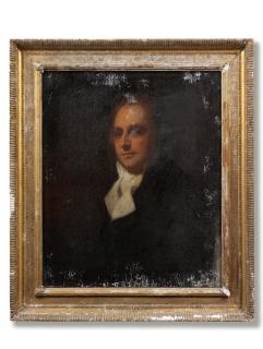 George Romney - Portrait of Thomas Walker (circa 1747-1817), half-length, in black
