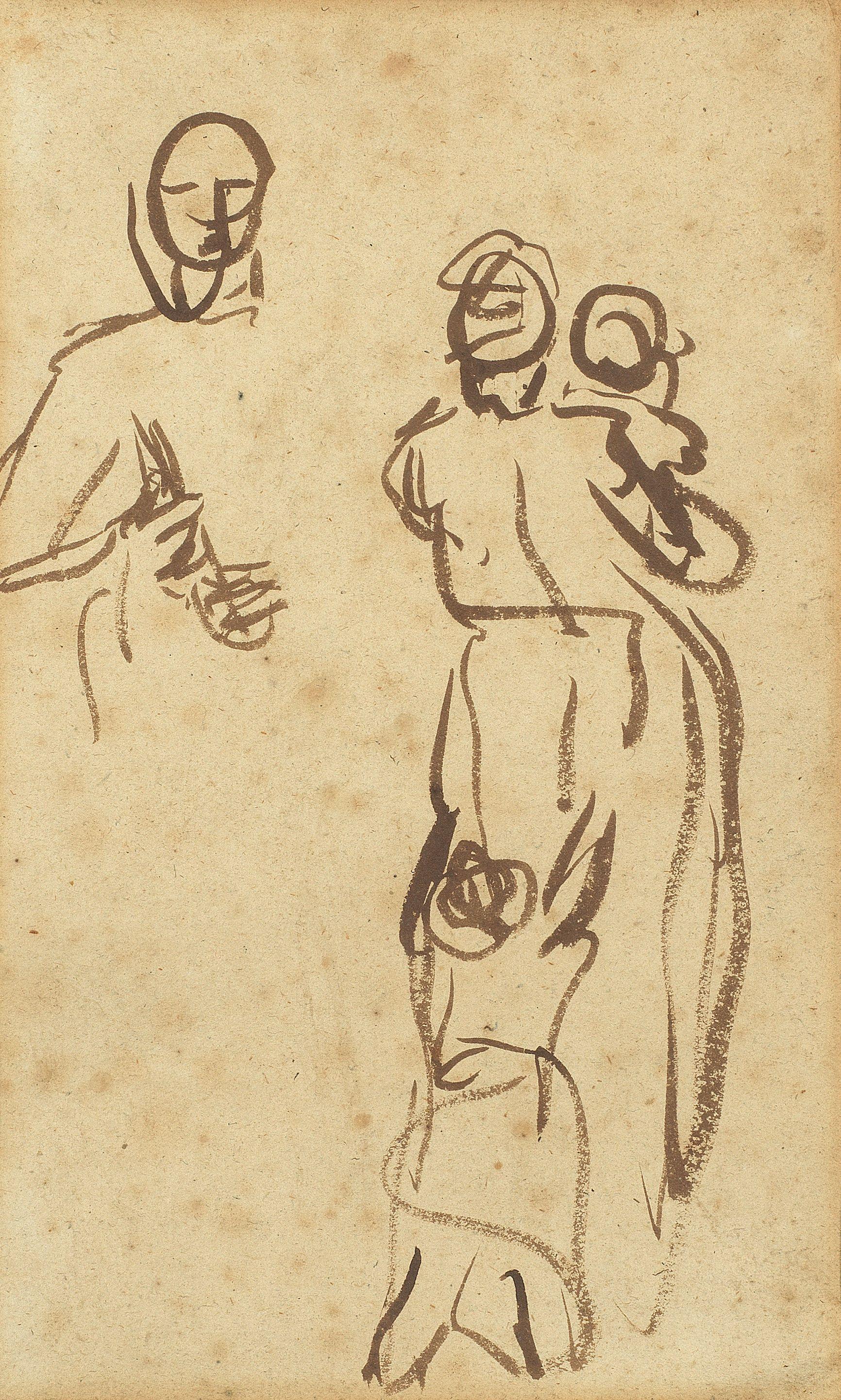 George Romney - Studies of a woman and child