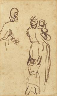 George Romney - Studies of a woman and child