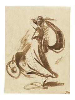 George Romney - Study for \'Medea slaughtering her children\' and A study for \'Mrs Yates as the Tragic Muse\' (recto); and Study for \'The Execution of Mary Queen of Scots\' (verso)