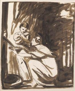 George Romney - Study for \'The Misses Hill\'