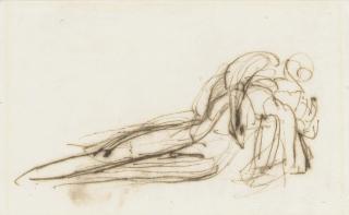 George Romney - Two figures in a Lazaretto