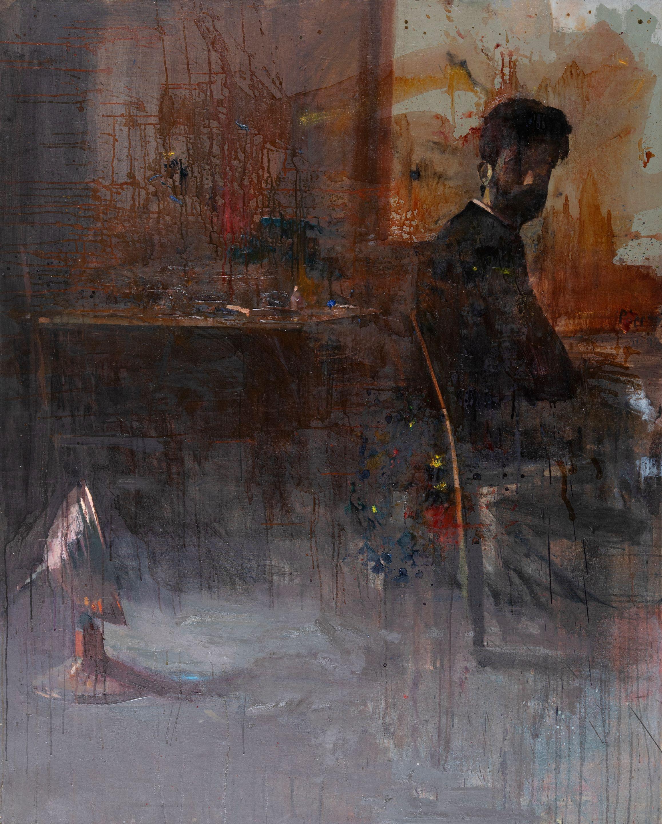 George Rorris - Autoportrait à l\'atelier