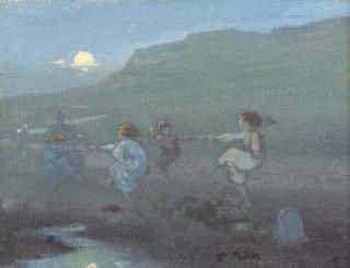 George Russell - Children dancing at dusk