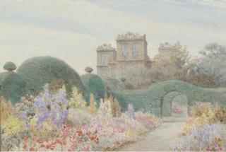George Samuel Elgood, R.I. - The ornamental garden, Hardwick Hall