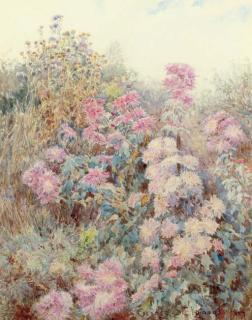 George Samuel Elgood - In the allotment garden