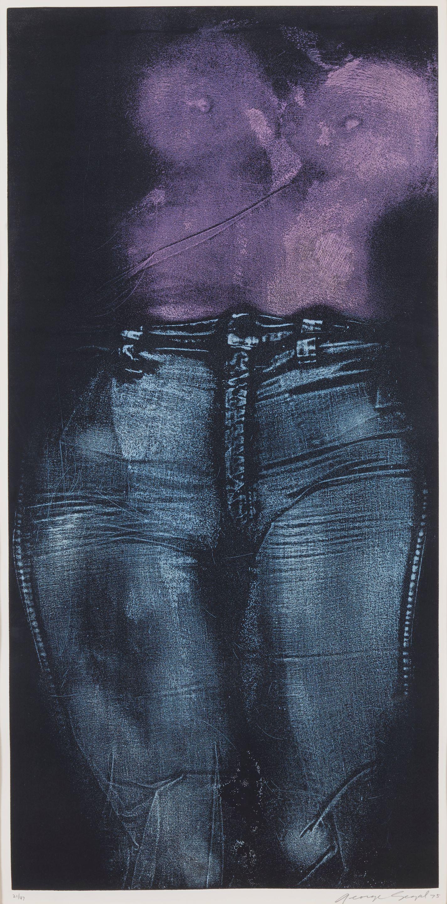 George Segal - Girl in Violet Shirt: Front View, from Blue Jean Series