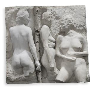 George Segal - Three Bathers With Birch Tree