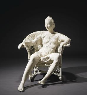 George Segal - Woman on White Wicker Rocker
