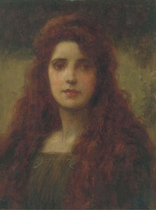 George Sheridan Knowles, R.I., R.B.A., R.O.I., R.C - Enid, A Study Recto, And Portrait of A Young Girl, A Study Verso