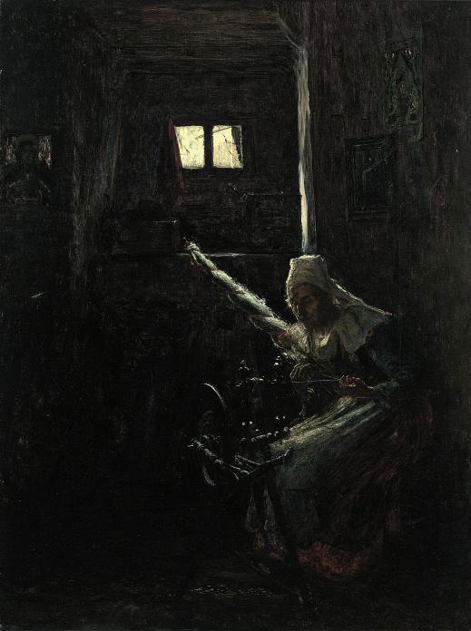 George Sherwood Hunter, R.B.A. - The spinning wheel, Brittany