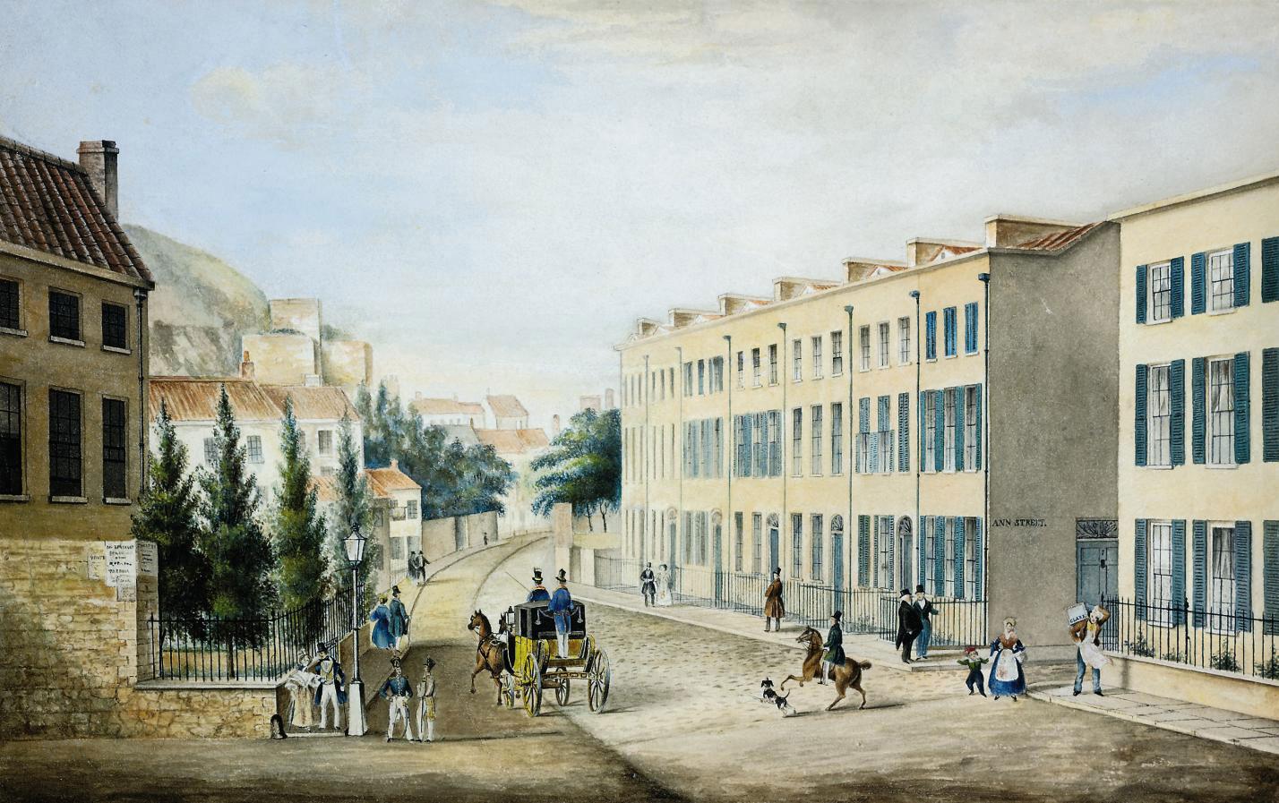 George Sidney Shepherd - A view of Hemery Row, La Motte Street, St Helier, Jersey, circa 1840