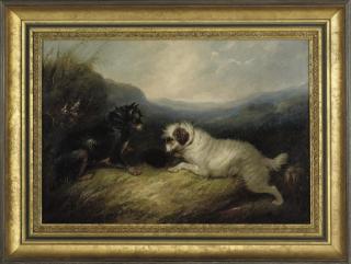 George Smith Armfield - Terriers At A Rabbit Hole