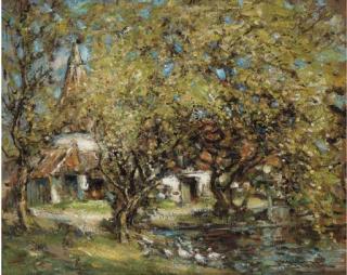 George Smith, R.S.A. - The duck pond