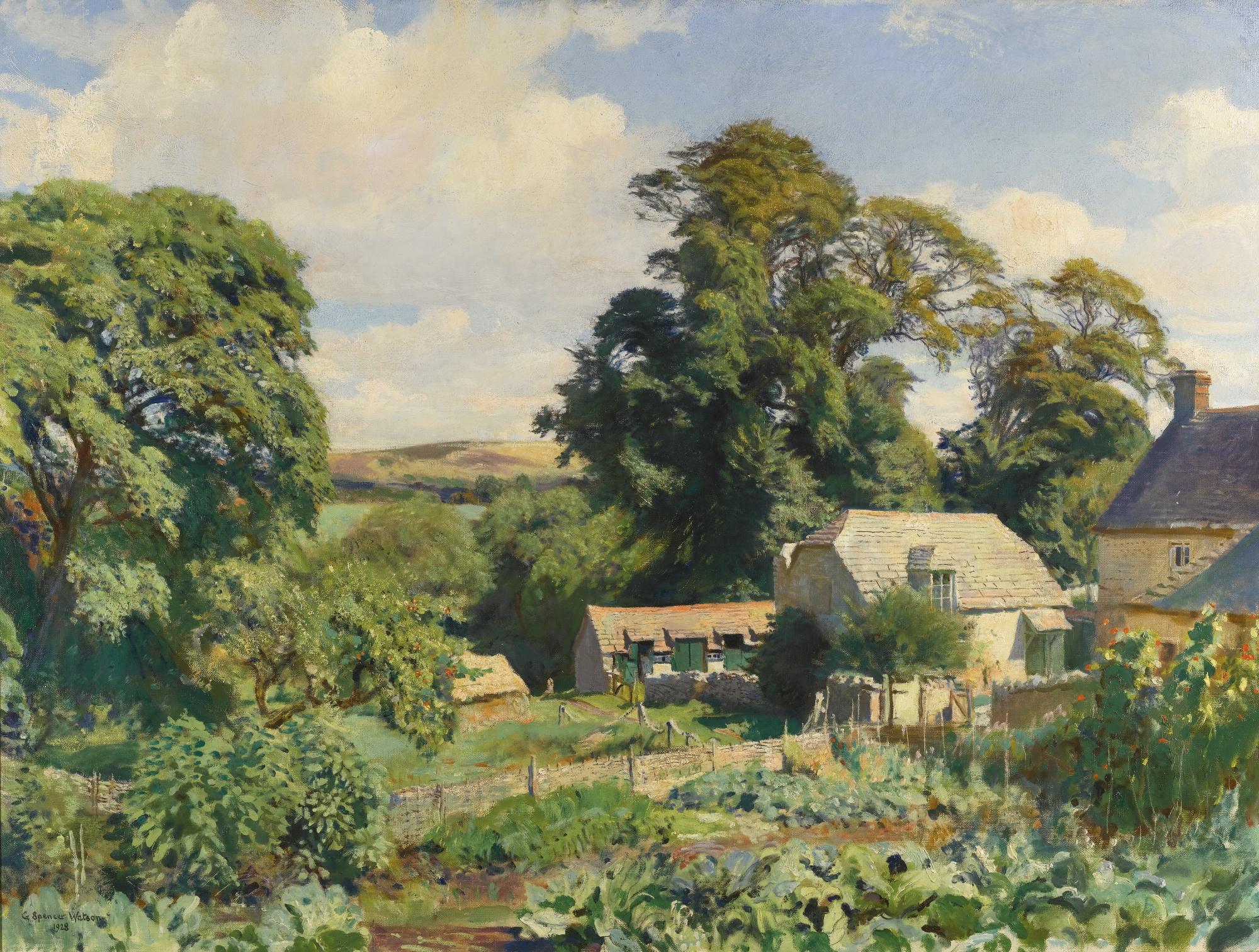 George Spencer Watson, R.A., R.O.I. - The Cottage Garden