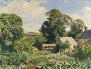 George Spencer Watson, R.A., R.O.I. - The Cottage Garden