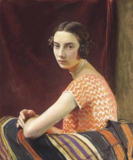 George Spencer Watson, R.A., R.W.S., R.O.I. - The Orange Dress