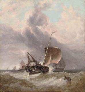 George Stainton - French fishing boats off Calais