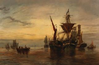 George Stainton - Shipping at dawn