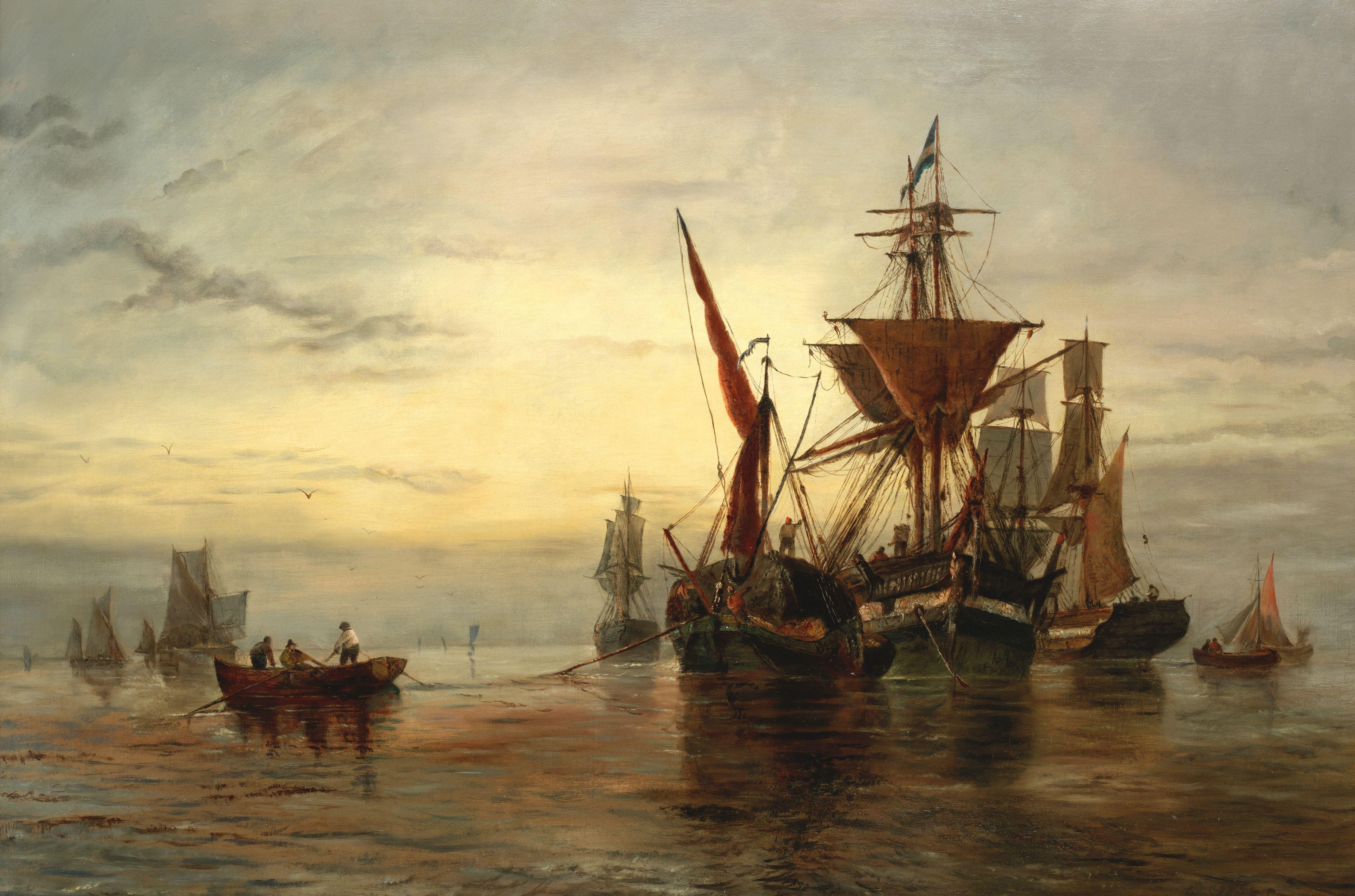George Stainton - Shipping at dawn