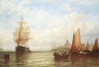 George Stainton - Shipping scene, Portsmouth