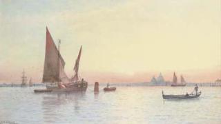 George Stanfield Walters, R.B.A. - Venetian Craft On The Lagoon Before Santa Maria Della Salute
