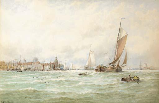 George Stanfield Walters - Fishing vessels off Dordrecht harbour